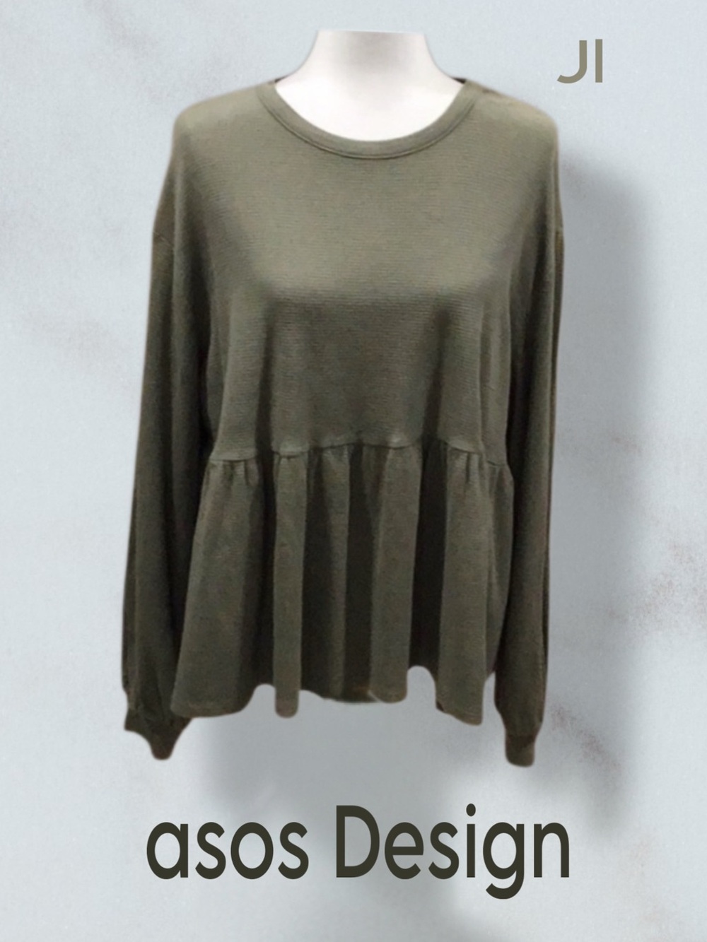 ASOS DESIGN Oversized Waffle Knit Top Size 14